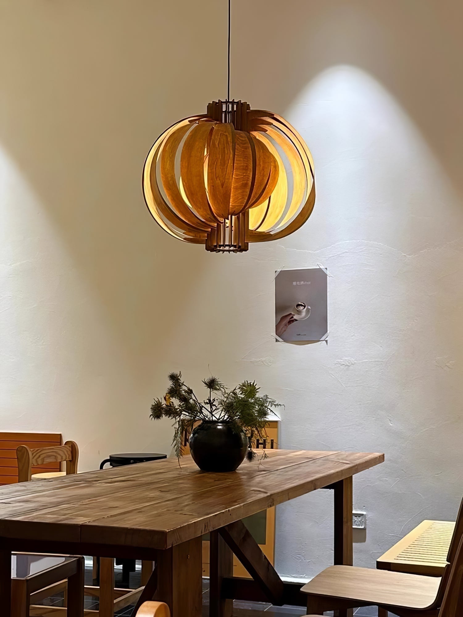 Ivraeus Premium Elegance Ring Wood Pendant Light