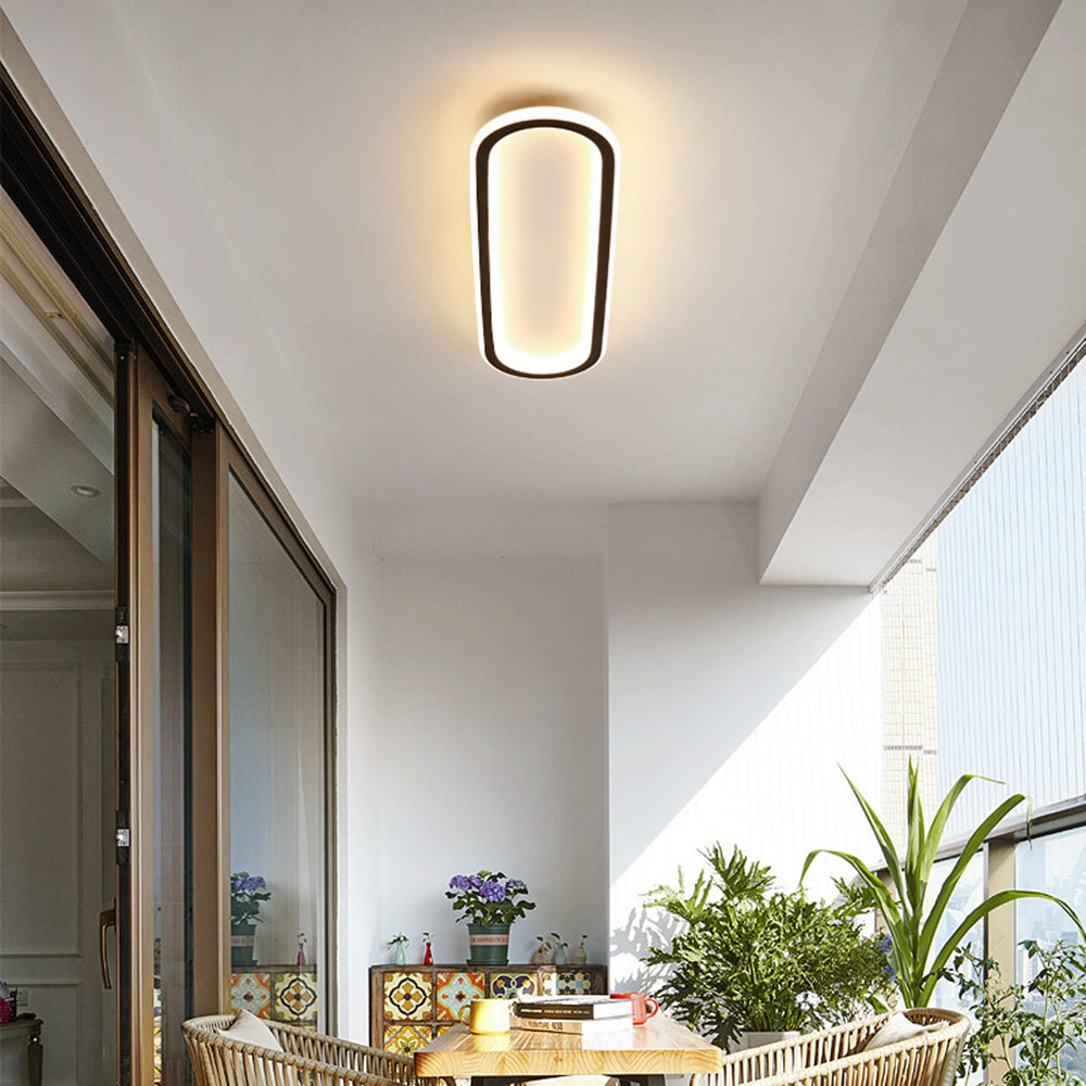 Arisha Minimalist Rectangular Flush Mount Ceiling Light - Neutral Decor