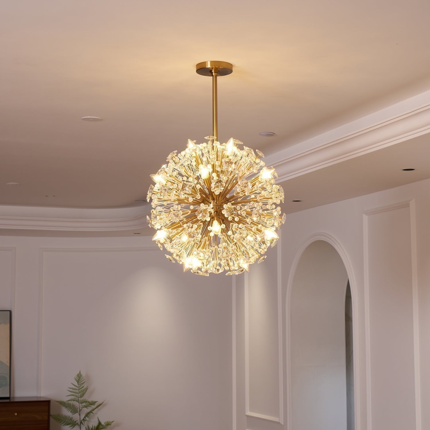 Zene Chandelier Dickinson Gold Crystal Starburst