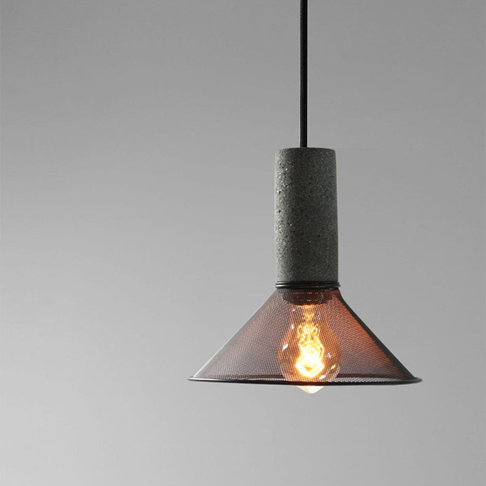 Arisha Industrial Cylindrical Pendant Light, Cement Wabi-Sabi - Neutral Decor