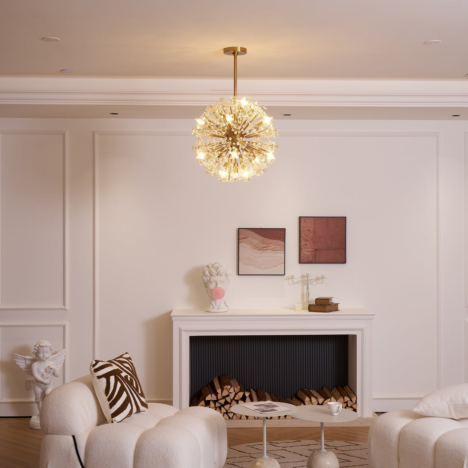 Zene Chandelier Dickinson Gold Crystal Starburst