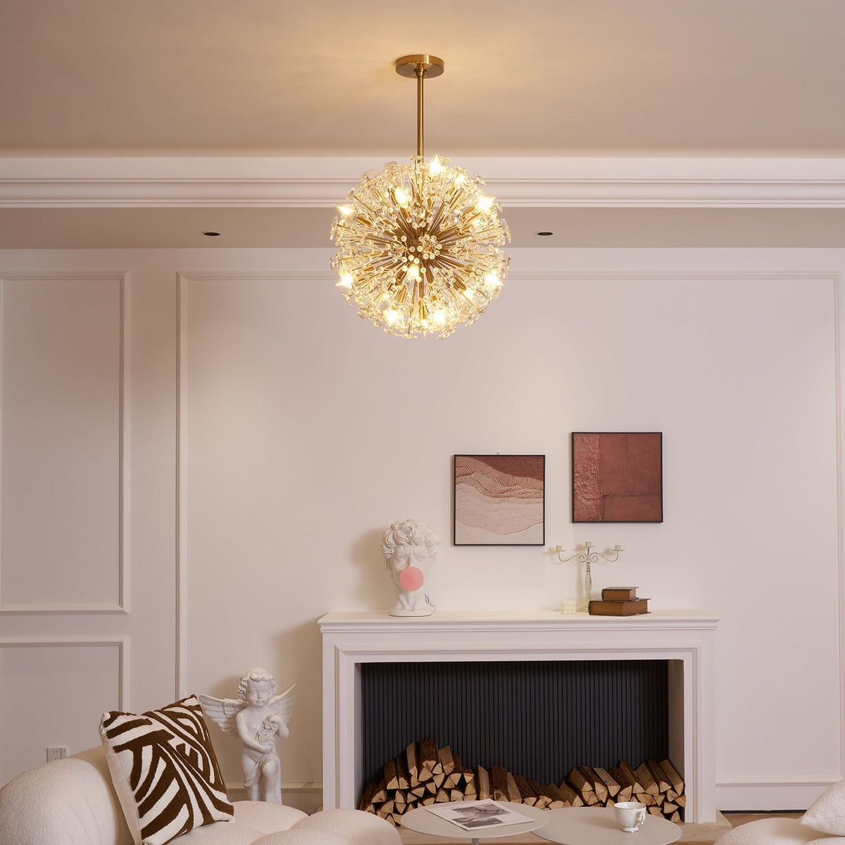 Zene Chandelier Dickinson Gold Crystal Starburst
