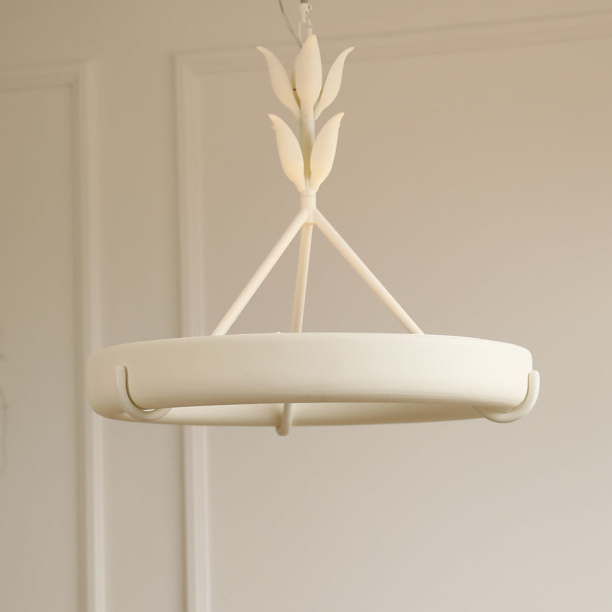 Eixor Chandelier Plaster White Floral Shape Minimalist