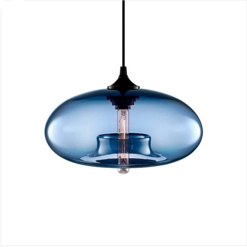 Valentina Modern Bread Shaped Glass Pendant Light 6 Color Living Room - Neutral Decor