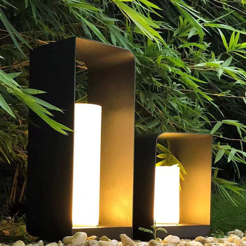 Ray Minimalist Cuboid Candle Outdoor Floor Lamp Garden - Neutral Decor