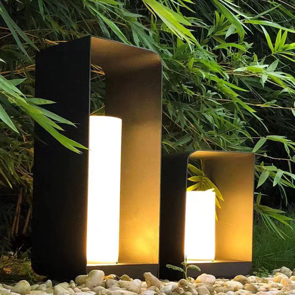 Ray Minimalist Cuboid Candle Outdoor Floor Lamp Garden - Neutral Decor