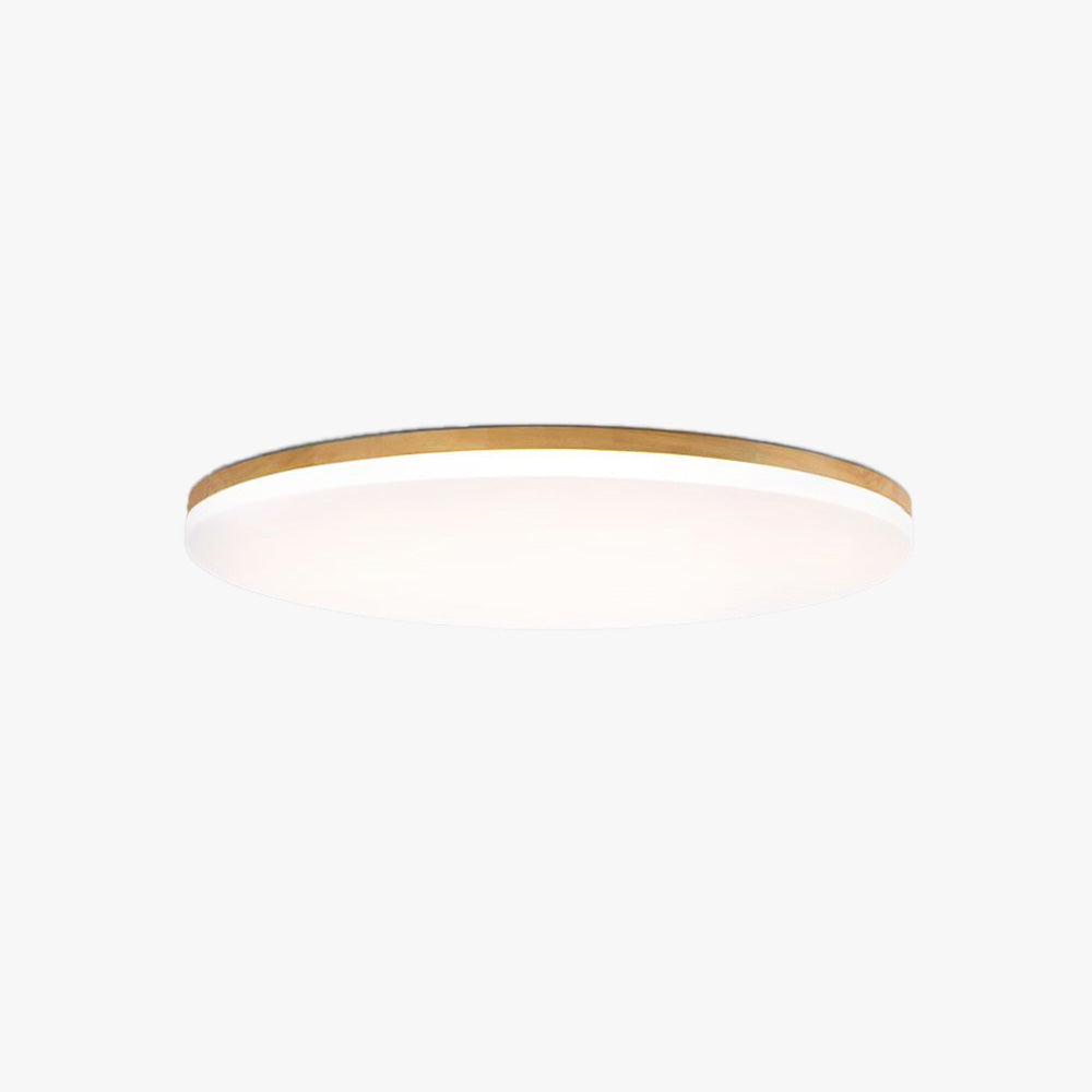 Muto Minimalist Wood Round Flush Mount Ceiling Light Bedroom - Neutral Decor