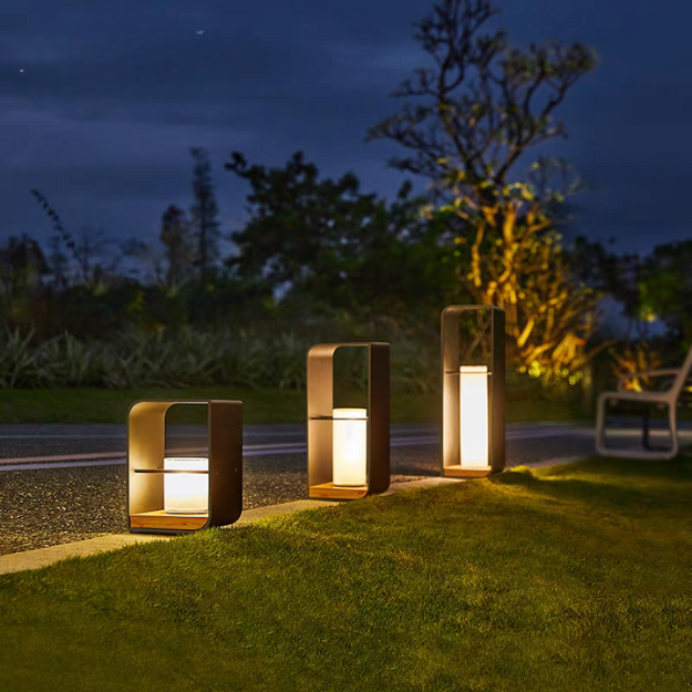 Ray Minimalist Cuboid Candle Outdoor Floor Lamp Garden - Neutral Decor