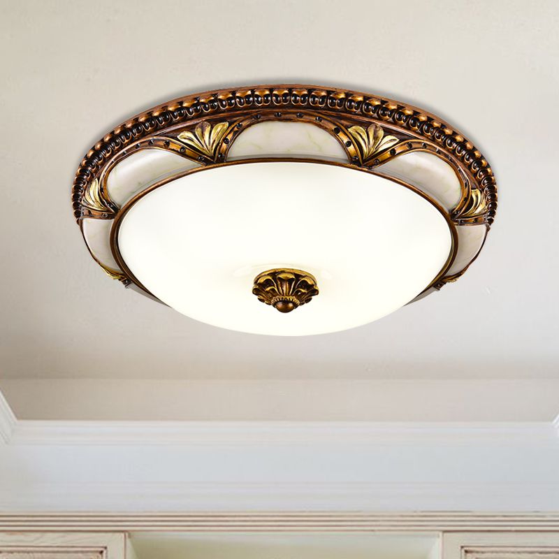 Silva Floral Retro Flush Mount Ceiling Light Antique Brass Living Room - Neutral Decor