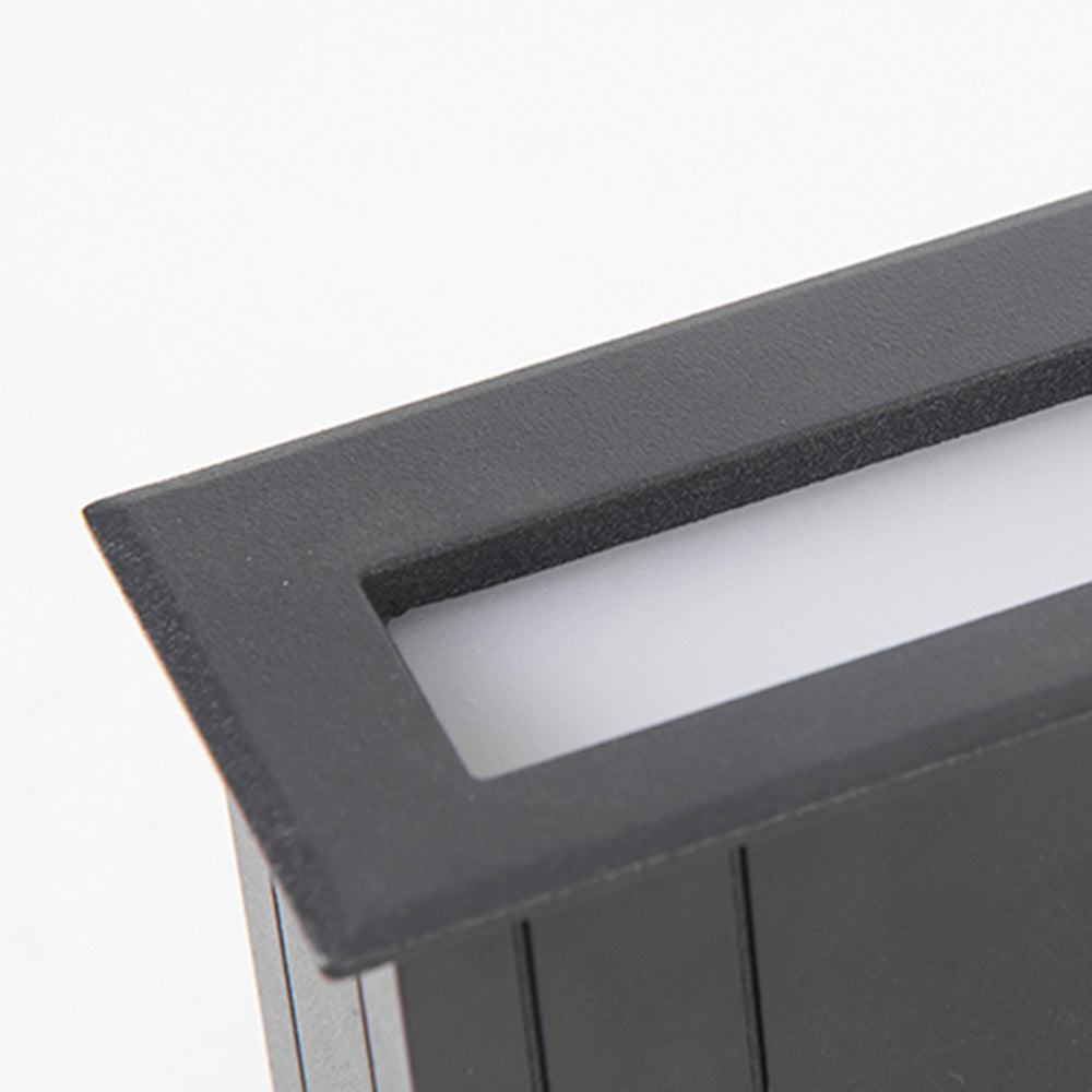 Ray Modern Metal Rectangular Outdoor Deck/Step Light, Black - Neutral Decor