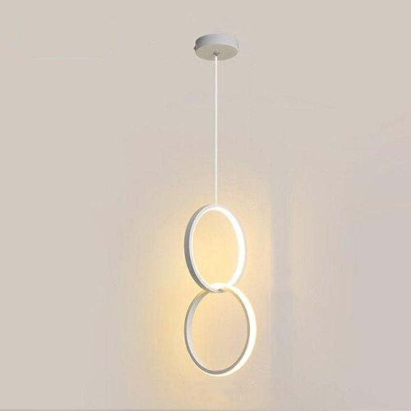 Arisha Modern Minimalist LED Hanging Pendant Lights Black White Bedroom - Neutral Decor