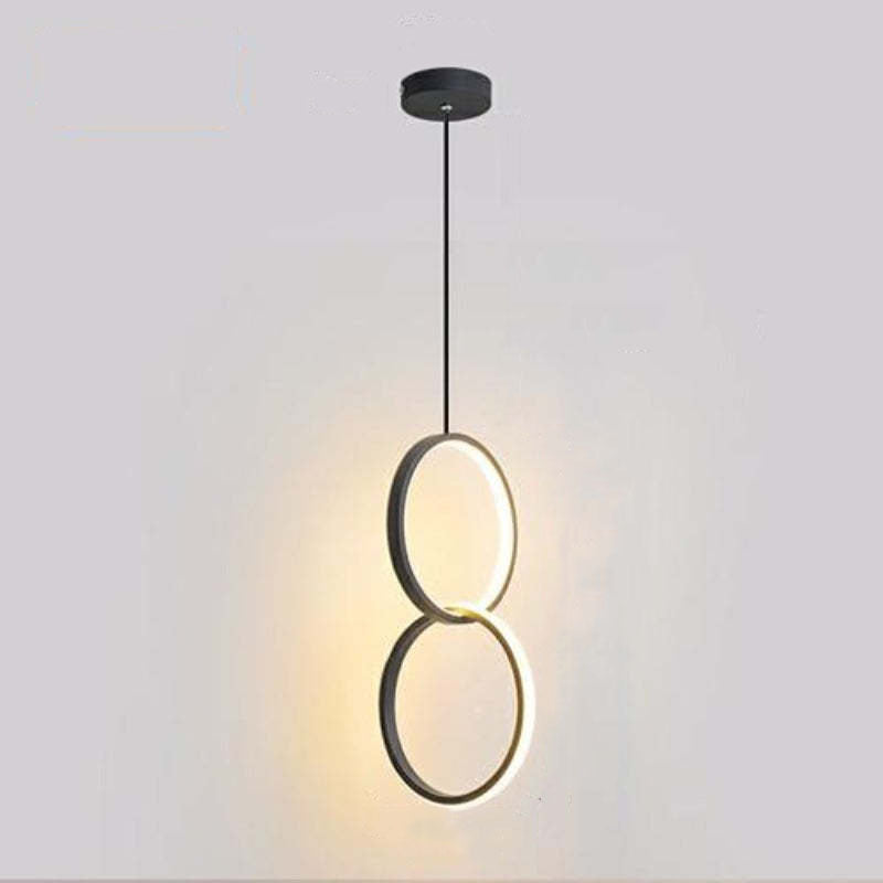 Arisha Modern Minimalist LED Hanging Pendant Lights Black White Bedroom - Neutral Decor