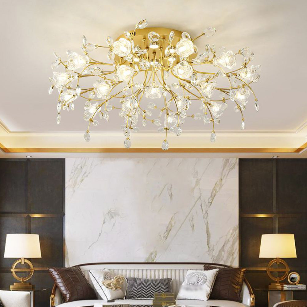Arisha Art Deco Elegant Flower Flush Mount Ceiling Lights - Neutral Decor