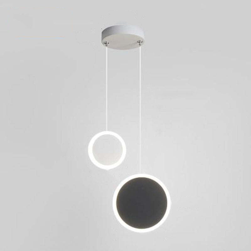 Arisha Modern Minimalist LED Hanging Pendant Lights Black White Bedroom - Neutral Decor