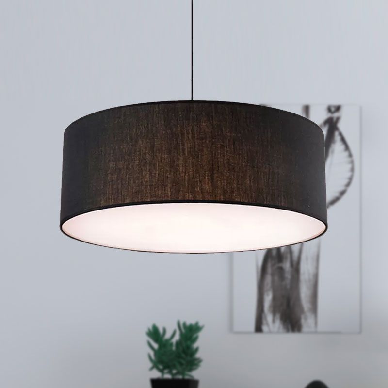 Ritta Modern Fabric Drum Pendant Light Fabric Farmhouse - Neutral Decor