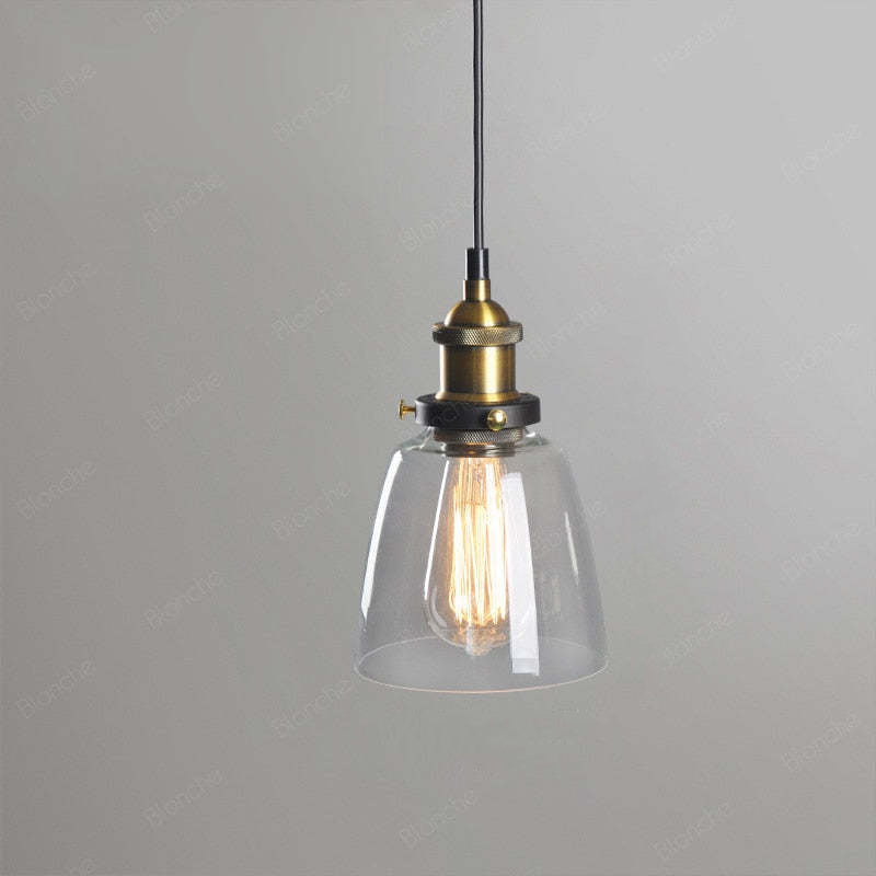 Arisha Industrial /Glass Pendant Light Dining Room - Neutral Decor