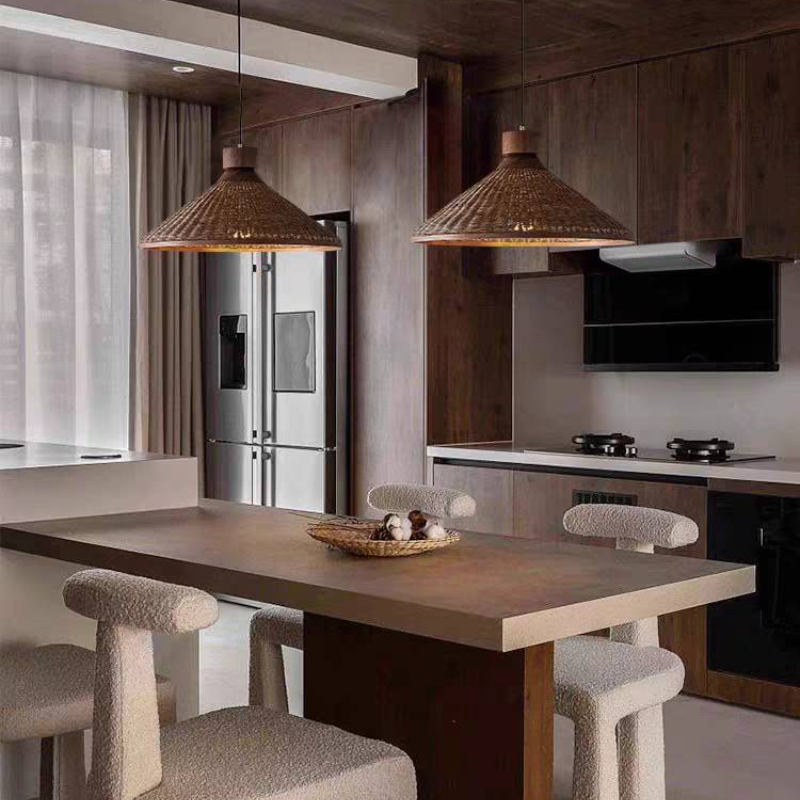 Silva Retro Design LED Pendant / Ceiling Light Rattan Living Room/Restaurant/Hotel - Neutral Decor