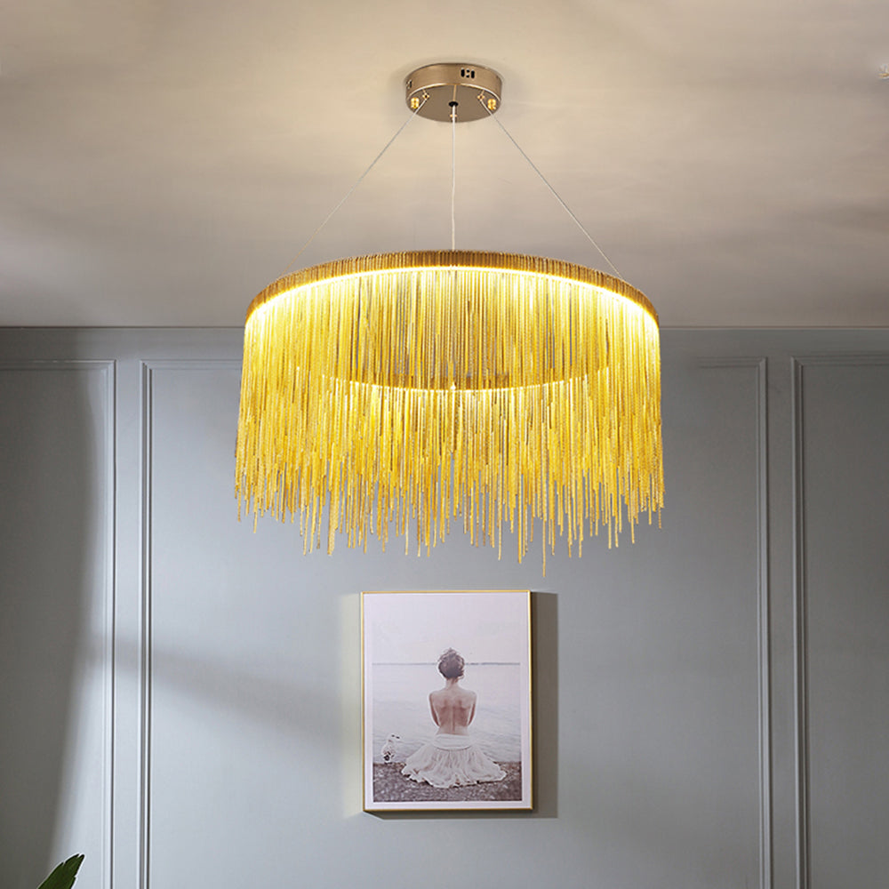 Arisha Tassel Chain Art Deco Pendant Light Living Room Hall - Neutral Decor