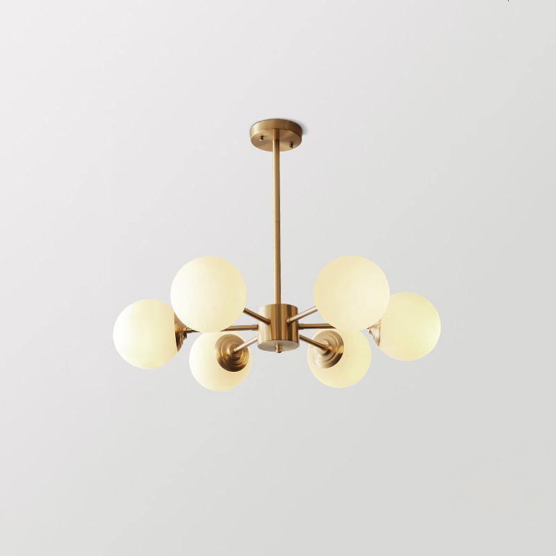 Eshlen Chandelier Brass Opal Glass