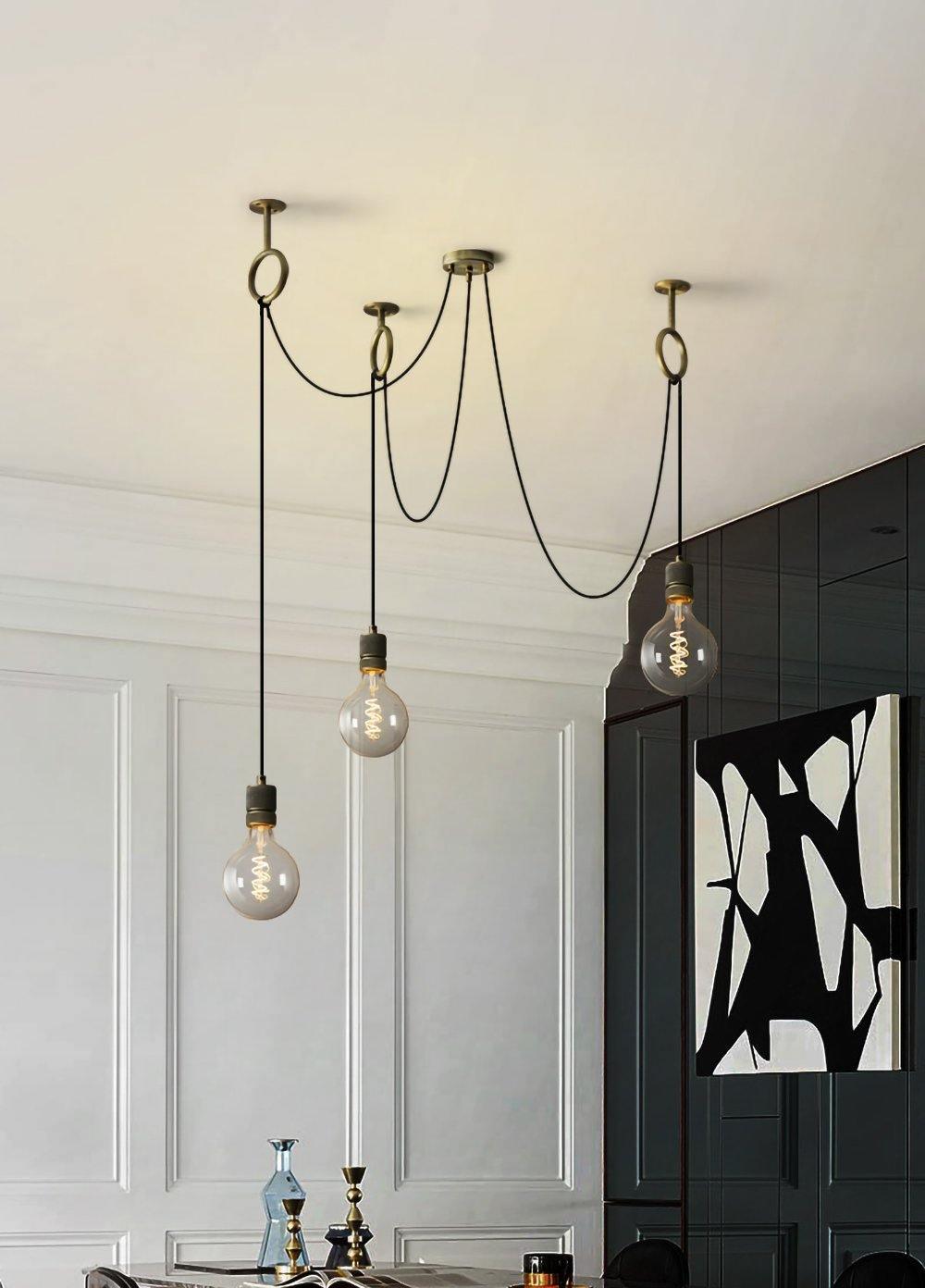 Miririne Chandelier Industrial Spider Bulb Hanging