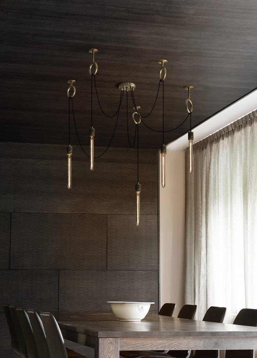 Miririne Chandelier Industrial Spider Bulb Hanging
