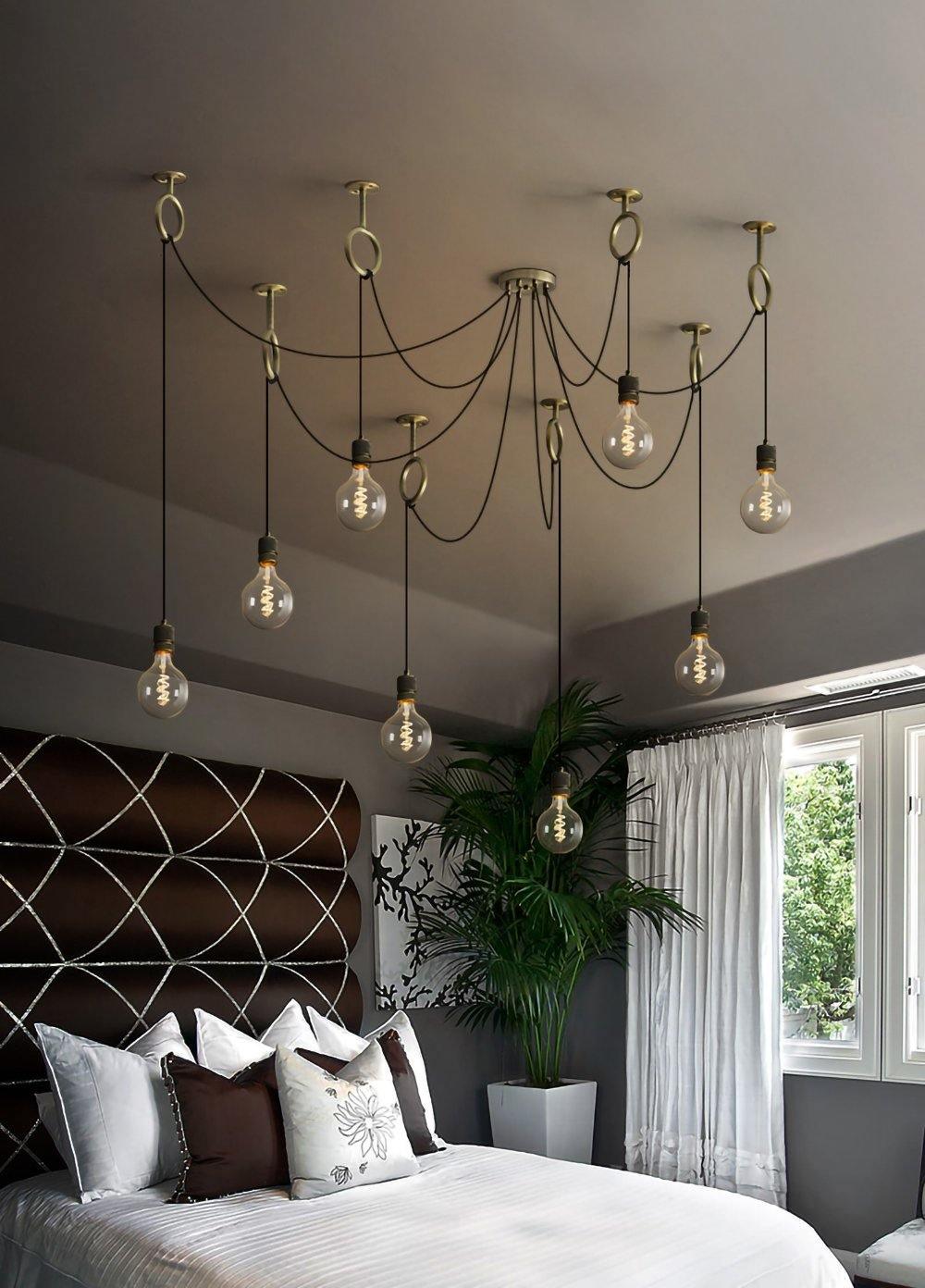 Miririne Chandelier Industrial Spider Bulb Hanging