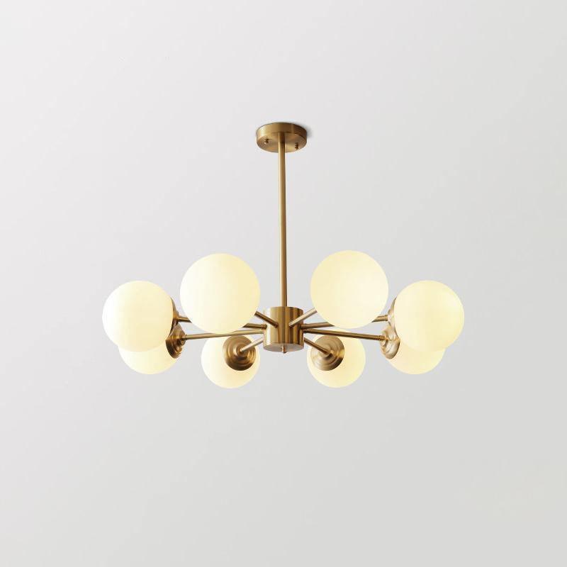 Eshlen Chandelier Brass Opal Glass