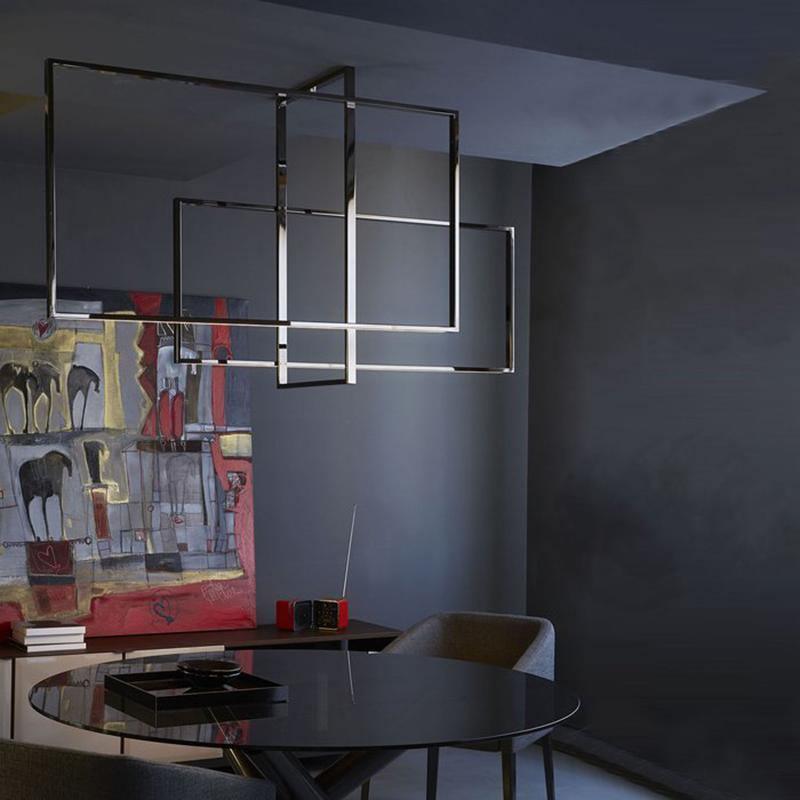 Veliiel Chandelier Mondrian Glass Brass Geometric Modern