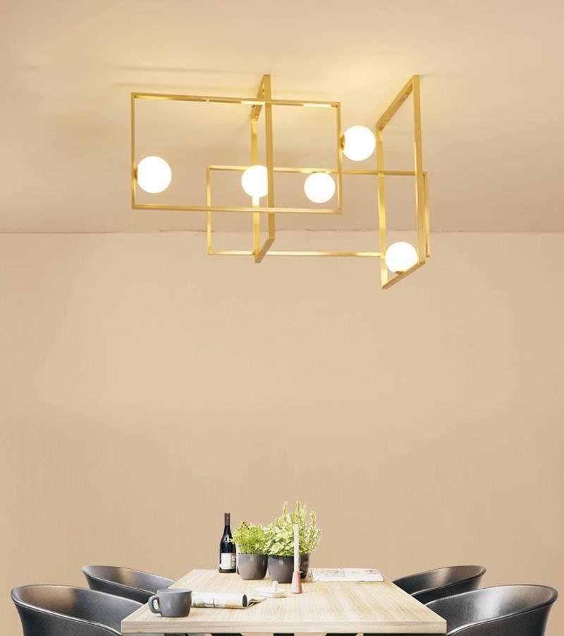 Veliiel Chandelier Mondrian Glass Brass Geometric Modern