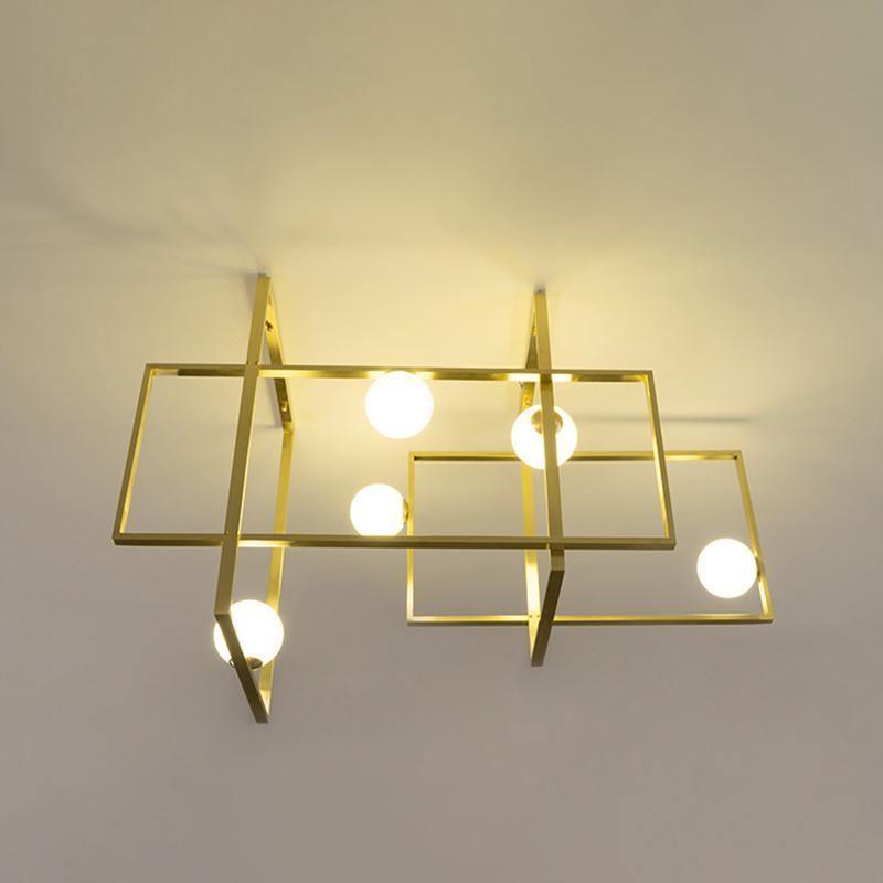 Veliiel Chandelier Mondrian Glass Brass Geometric Modern