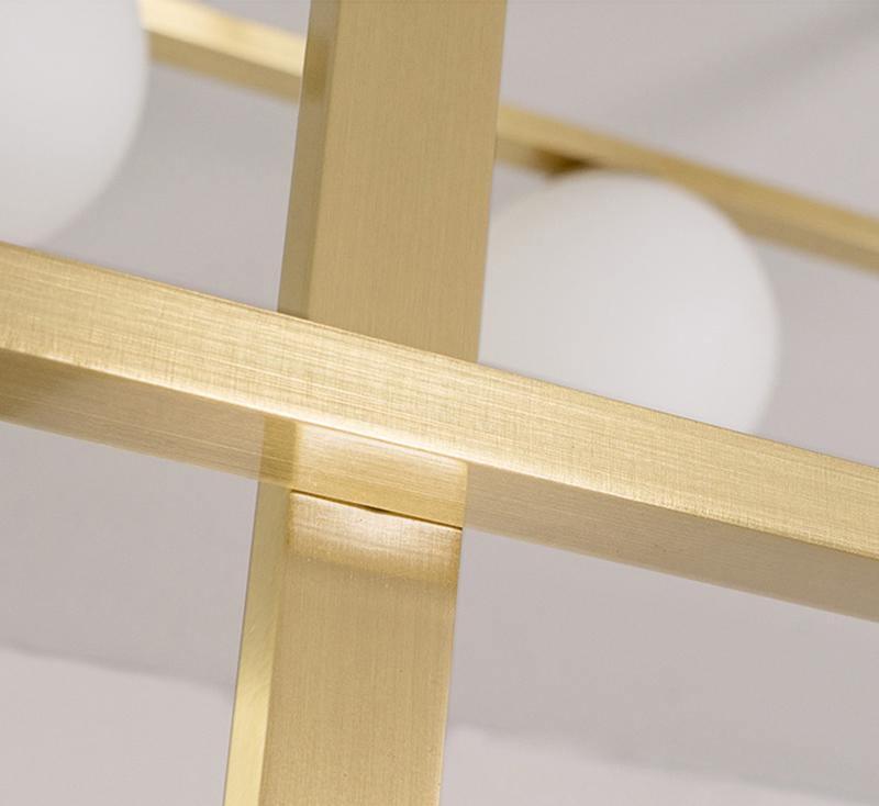 Veliiel Chandelier Mondrian Glass Brass Geometric Modern