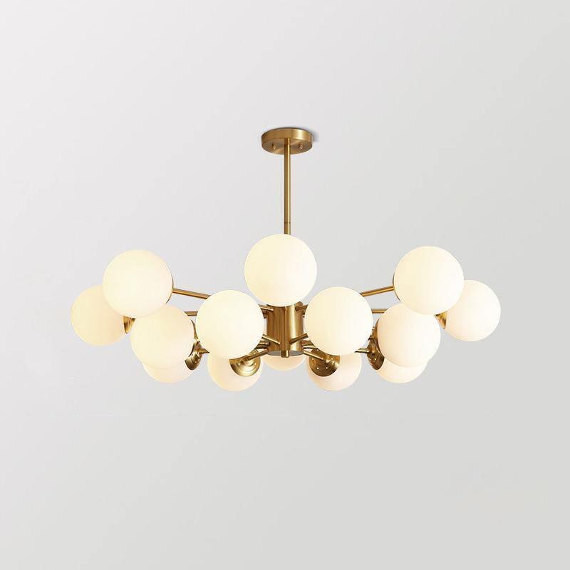 Eshlen Chandelier Brass Opal Glass