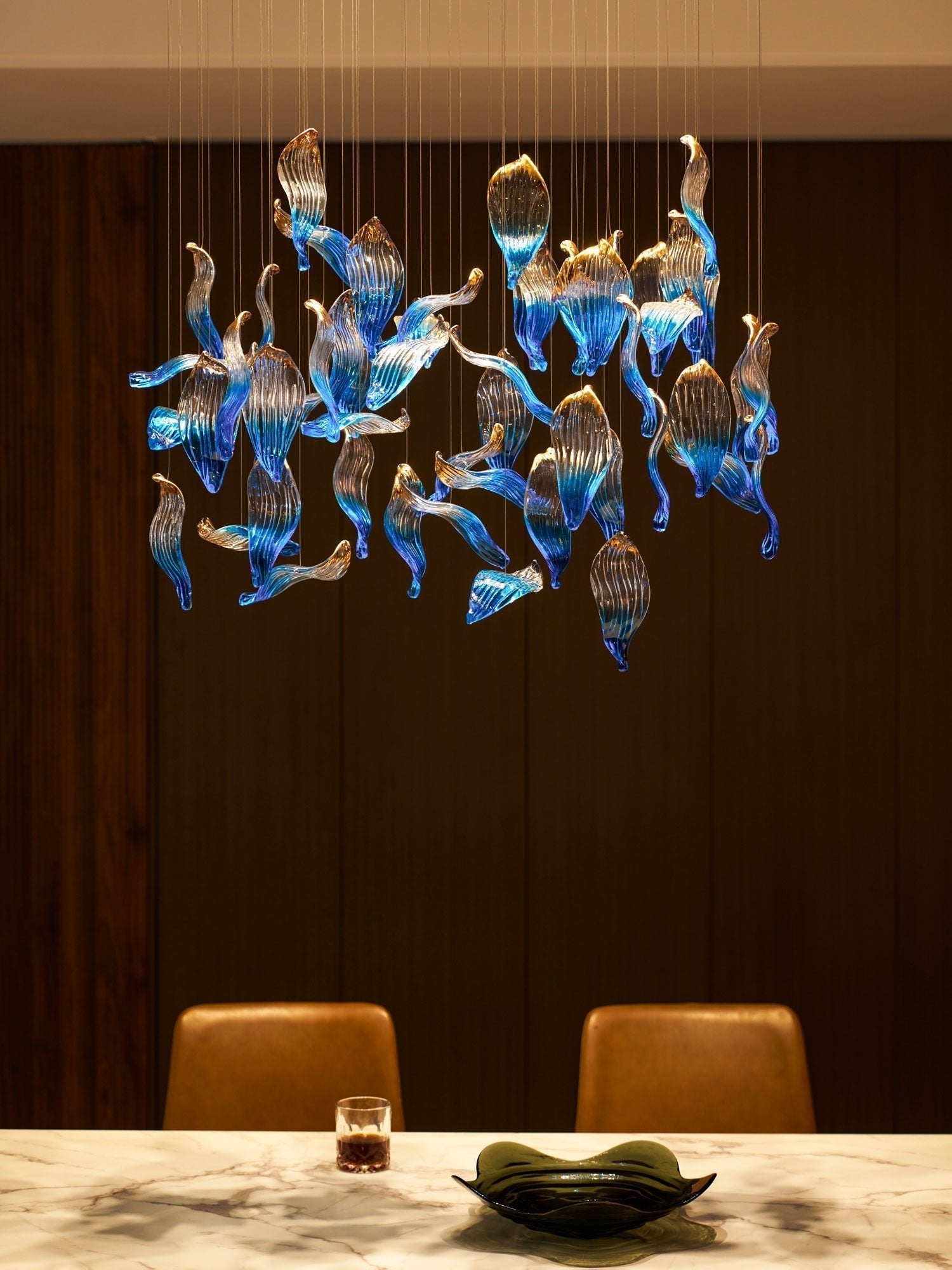 Asteria Wave Blown  Glass Customize Chandelier