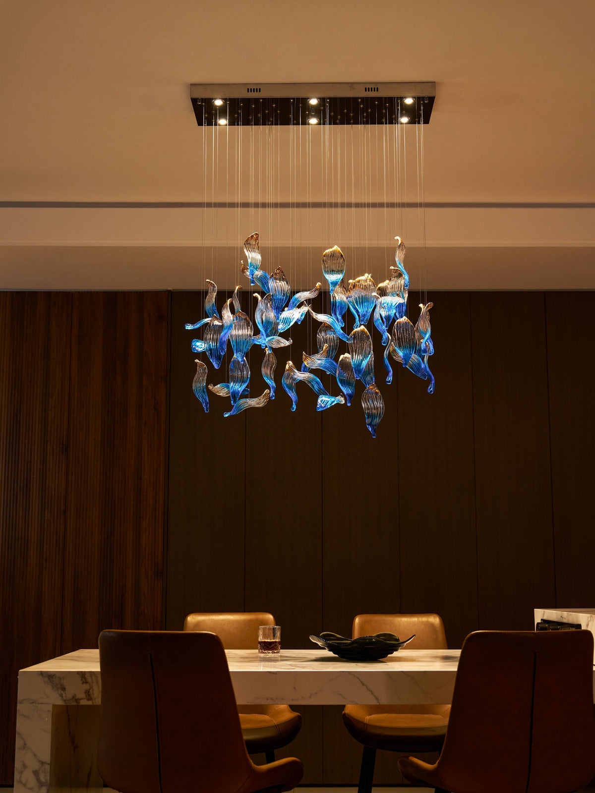 Asteria Wave Blown  Glass Customize Chandelier