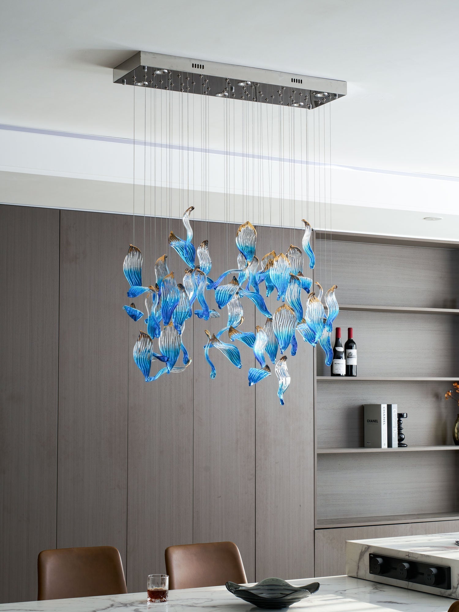 Asteria Wave Blown  Glass Customize Chandelier