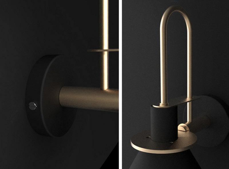 Solerine Wall Lamp Black Gold Minimalist