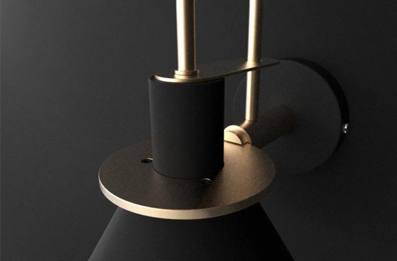Solerine Wall Lamp Black Gold Minimalist
