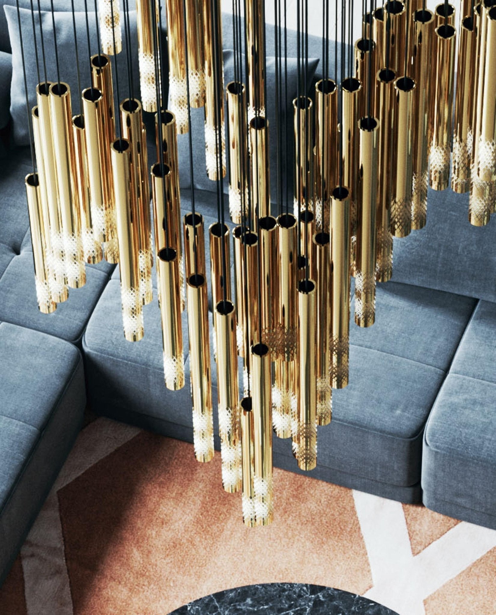 Ovynira Gold Rod Chandelier