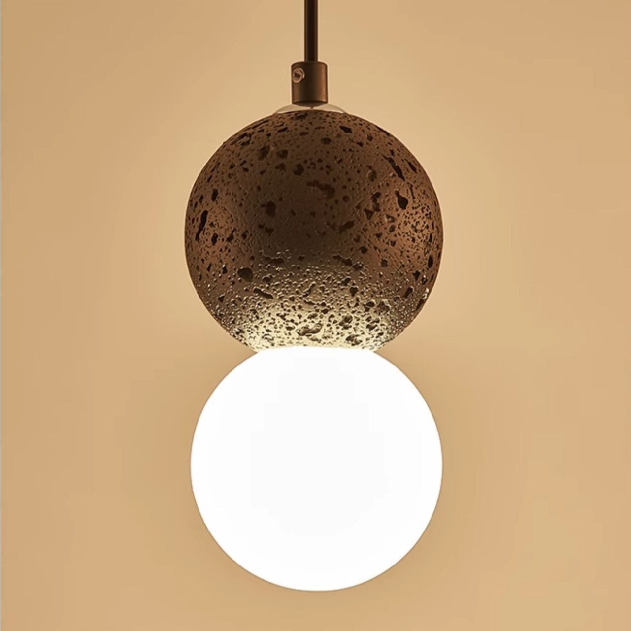 Valentina Single Globe Colorful Pendant Light, Dolomite, LED - Neutral Decor