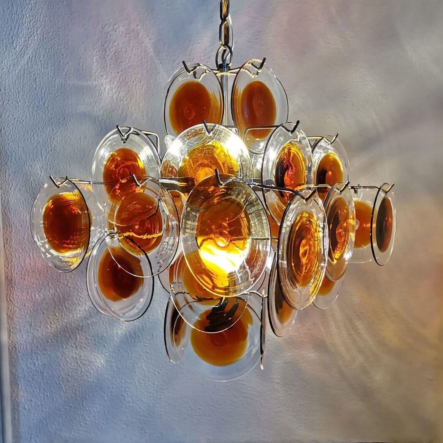 Velarissa Chandelier Murano Glass Disc Mid Century