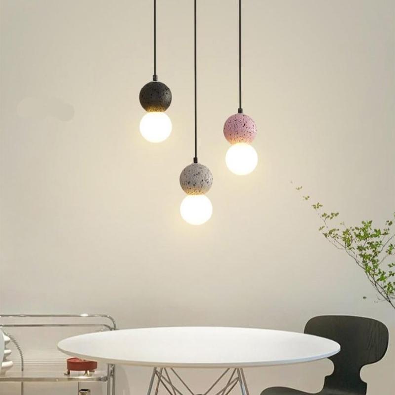 Valentina Single Globe Colorful Pendant Light, Dolomite, LED - Neutral Decor