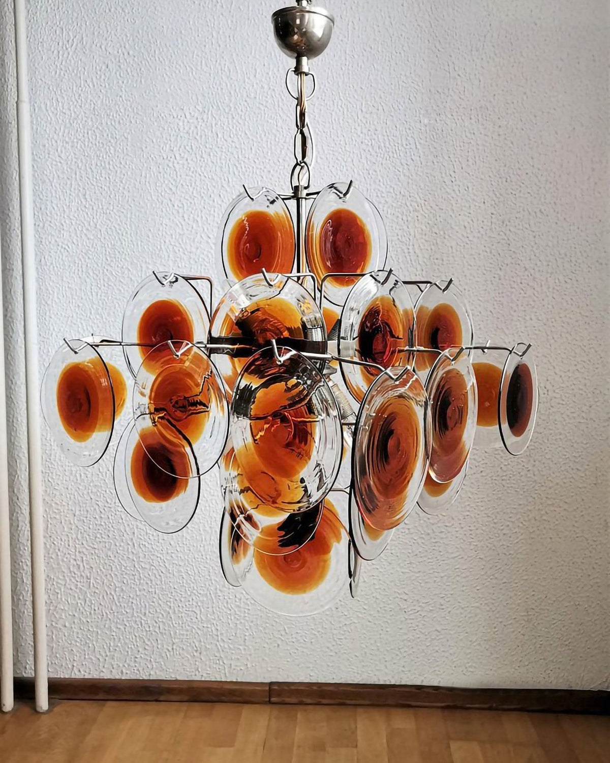 Velarissa Chandelier Murano Glass Disc Mid Century
