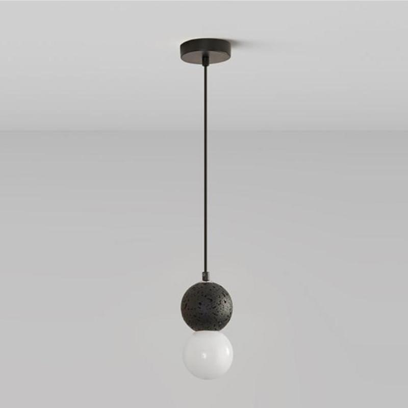 Valentina Single Globe Colorful Pendant Light, Dolomite, LED - Neutral Decor