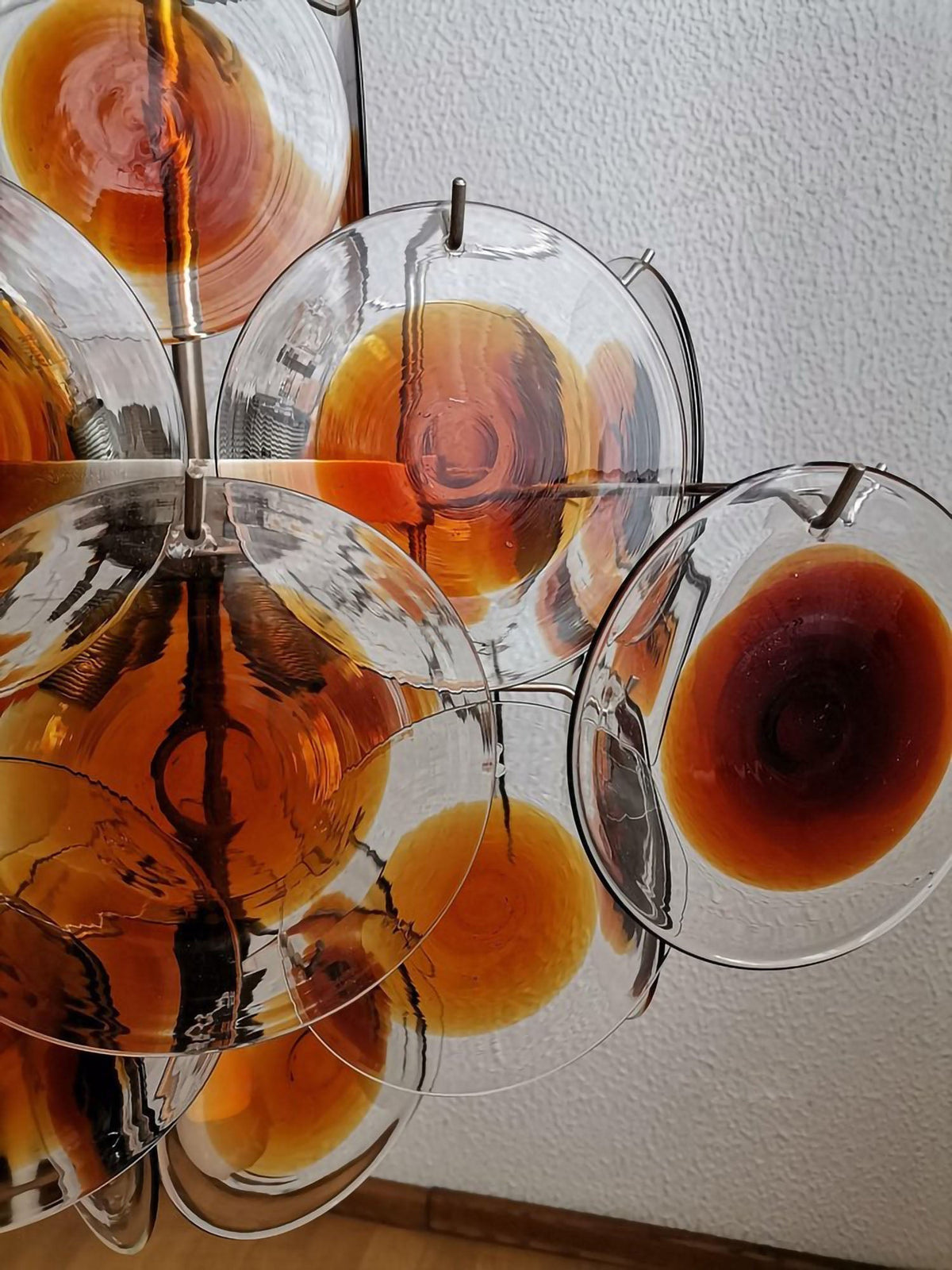 Velarissa Chandelier Murano Glass Disc Mid Century