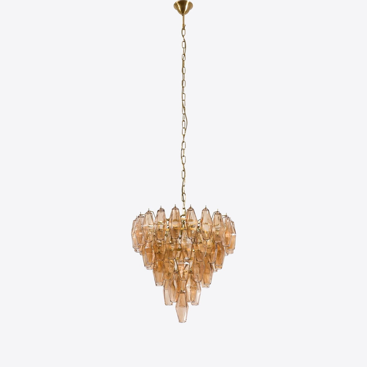 Eirenora Chandelier Pink Faceted Glass Layered Vintage