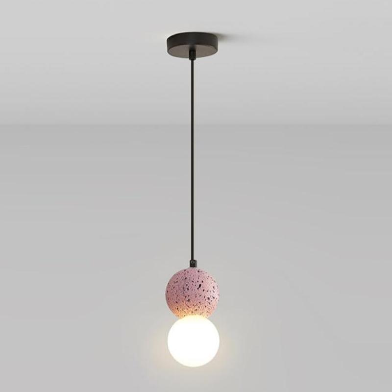 Valentina Single Globe Colorful Pendant Light, Dolomite, LED - Neutral Decor
