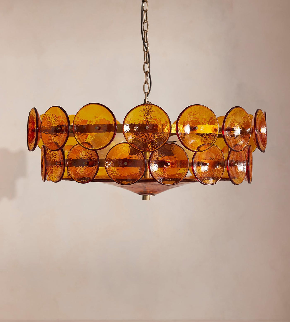 Eirinena Chandelier Murano Glass Disc Vintage