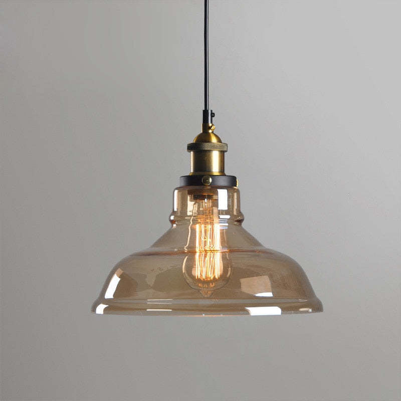 Arisha Industrial /Glass Pendant Light Dining Room - Neutral Decor