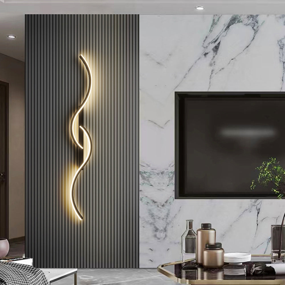 Arisha Modern Linear Wave Bedroom Wall Lamp Living Room - Neutral Decor