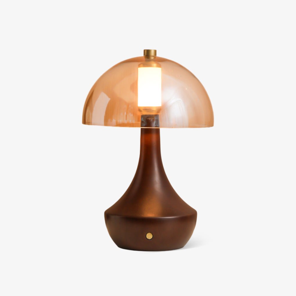 Aurae Wood & Glass Modern Table Lamp